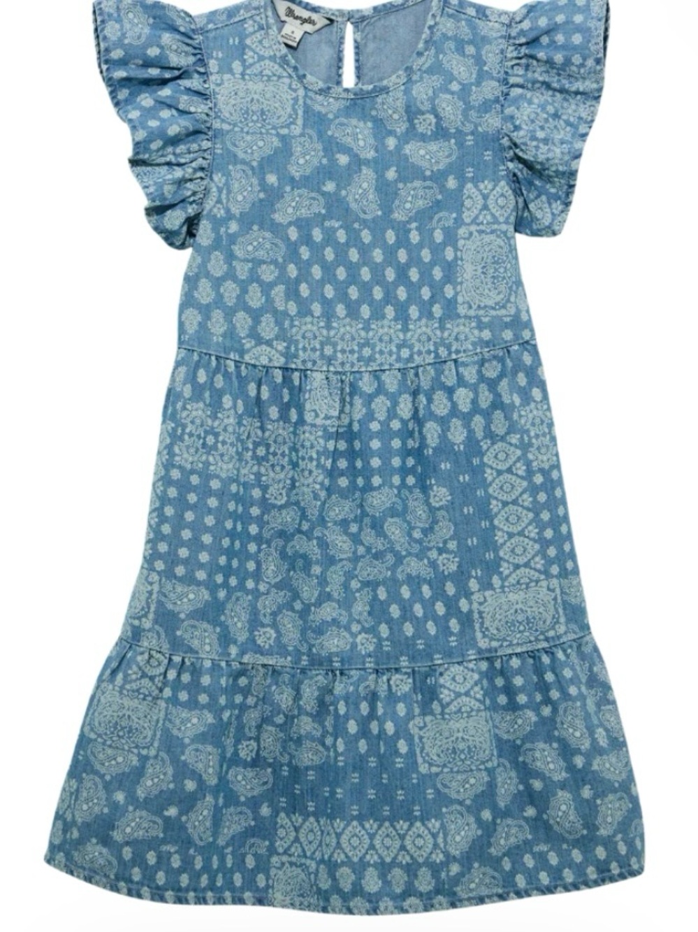 Wrangler Blue Paisley Tiered Girls' Dress